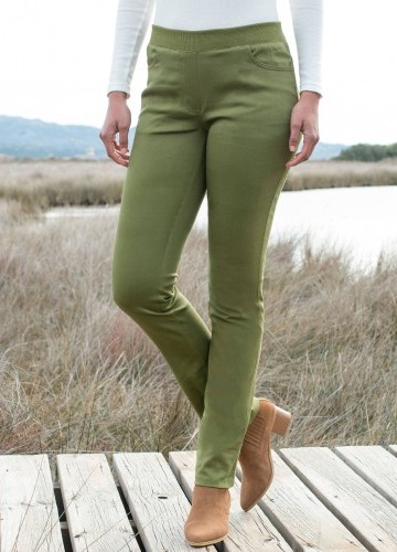 Pohodlné dlouhé kalhoty s pružným pasem