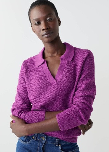 Pulóver s golierom_x000D_
a perličkovým vzorom