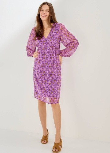 Krátke voálové šaty s potlačou