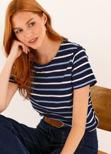 Proužkované tričko s kulatým výstřihem