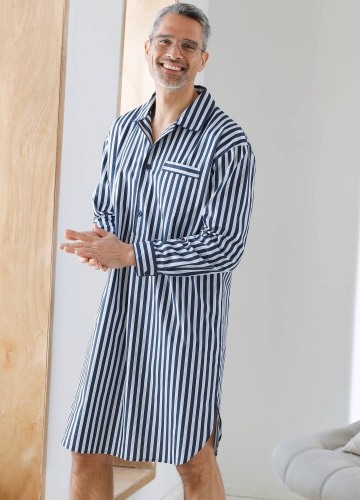 Pruhovaná pyžamová košile, bavlněný popelín