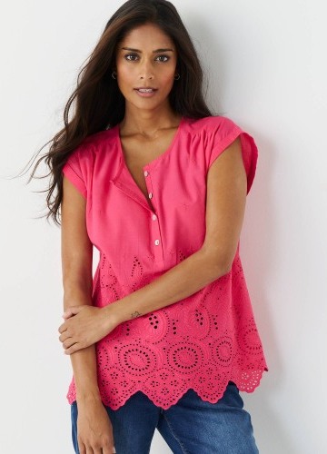 Madeirová blúzka s krátkymi rukávmi