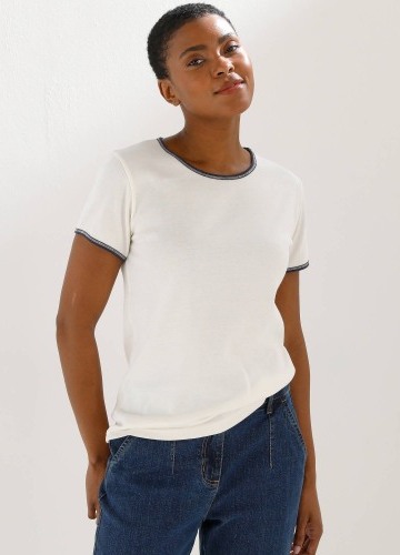 Tričko s krátkými rukávy a kontrastním lemováním