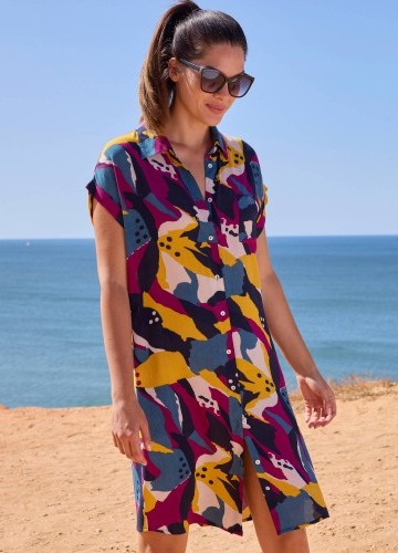 Krátké košilové šaty s potiskem