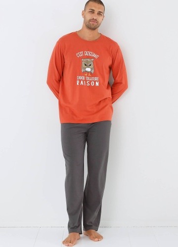 Pyžamo s nohavicami a potlačou sovy