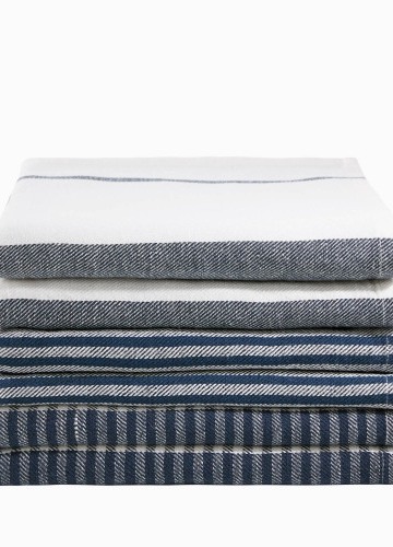 Súprava pruhovaných utierok zo zmesi bavlny a ľanu