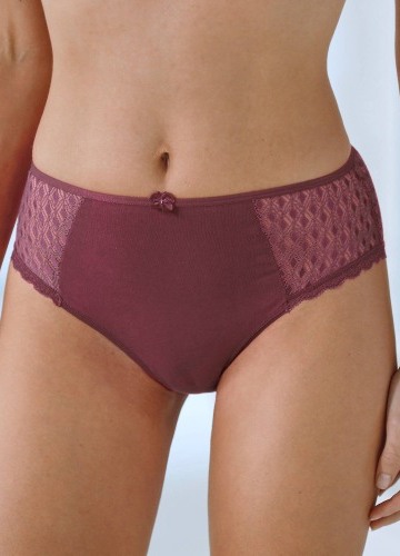 Súprava 2 jednofarebných maxi nohavičiek Coria zn. Confidence Lingerie® z bavlny a čipky