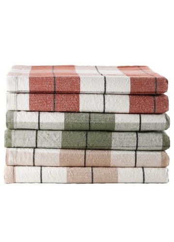 Sada kostkovaných utěrek, bavlna/len