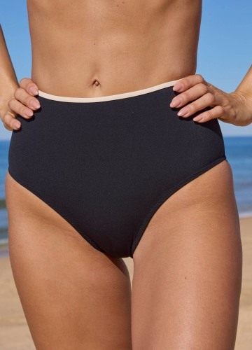Plavkové jednobarevné kalhotky Ilaya s vysokým pasem
