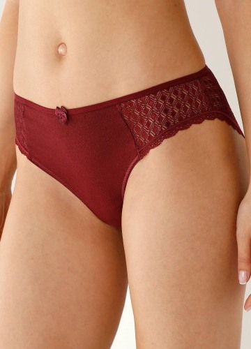 Súprava 2 jednofarebných midi nohavičiek Coria z bavlny a čipky