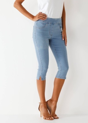 Strečové úzke 3/4 džegíny