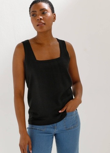 Úpletový top se čtvercovým výstřihem