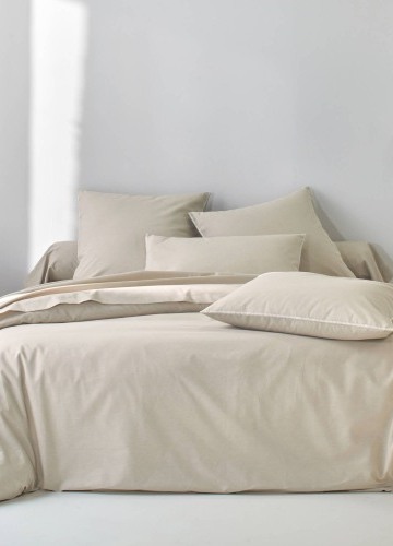 Jednofarebná bavlnená posteľná bielizeň zo zapratej bavlny