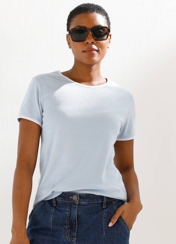 Tričko s krátkými rukávy a kontrastním lemováním