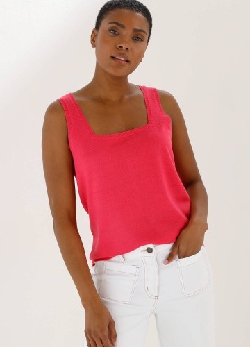 Úpletový top se čtvercovým výstřihem