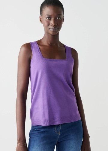 Úpletový top se čtvercovým výstřihem