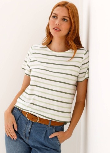 Proužkované tričko s kulatým výstřihem