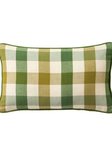 Obdélníkový kostkovaný polštář z bavlny-lnu