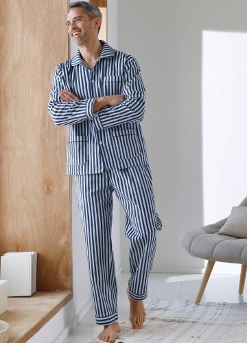 Pruhované pyžamo bavlněný flanel