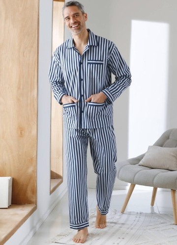 Pruhované pyžamo, bavlněný popelín