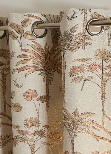 Žakárový závěs s motivem palem