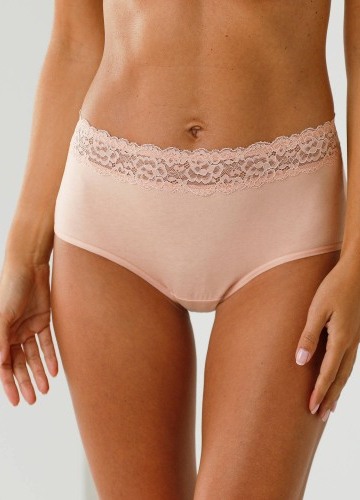 Sada 2 kalhotek super maxi z pružné bavlny, s krajkou v pase