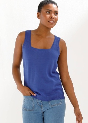 Úpletový top se čtvercovým výstřihem