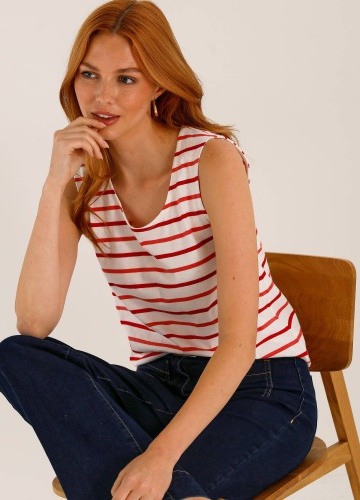 Proužkovaný top se širokými ramínky