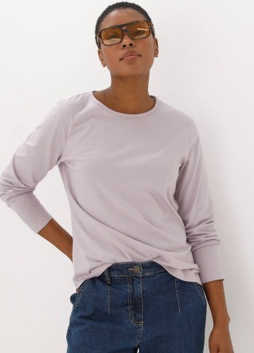 Jednobarevné tričko s dlouhými rukávy