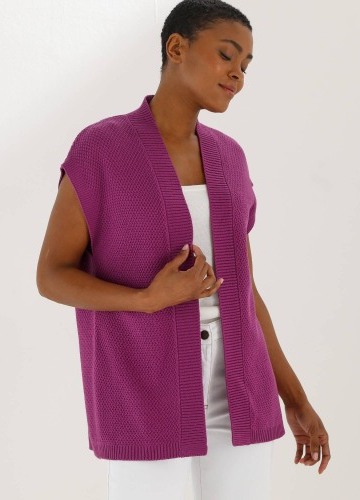 Vesta bez zapínání s perličkovým vzorem