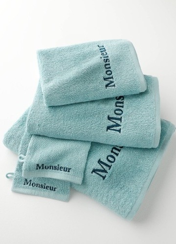 Kolekce koupelnového textilu zn. Colombine®, 420g/m2 s výšivkou MONSIEUR