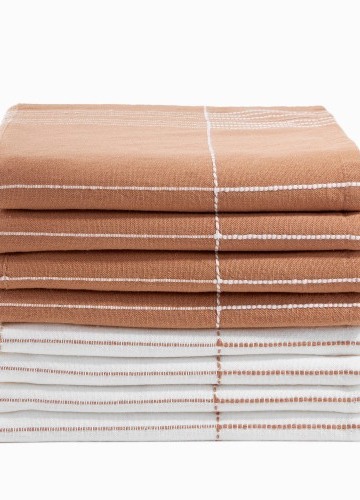 Súprava kockovaných utierok z bavlny