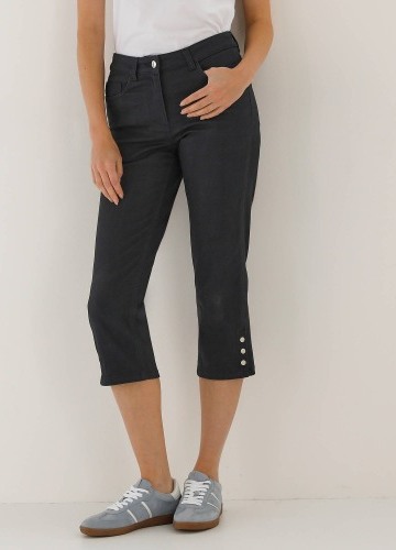 3/4 plátené nohavice so spínačkami