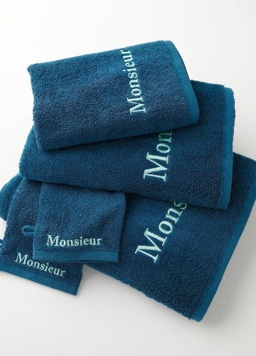 Kolekce koupelnového textilu zn. Colombine®, 420g/m2 s výšivkou MONSIEUR