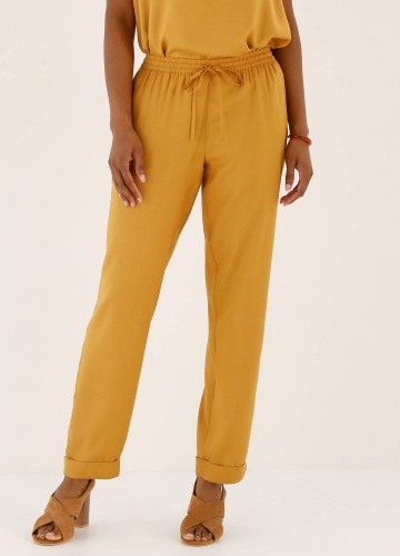 Jednofarebné 7/8 nohavice s pružným pásom