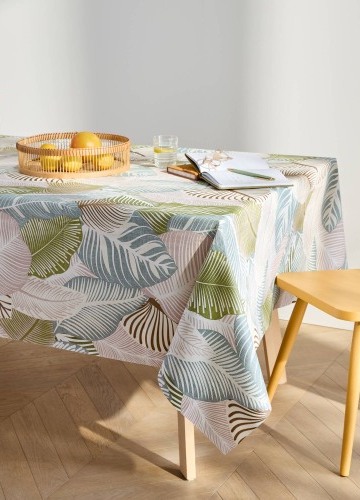 Voskovaný ubrus s potiskem velkých listů