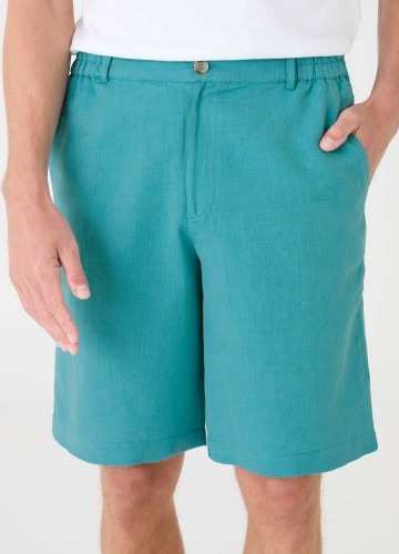 Bermudy z bavlny-lnu