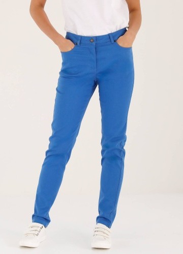 Úzké dlouhé barevné kalhoty