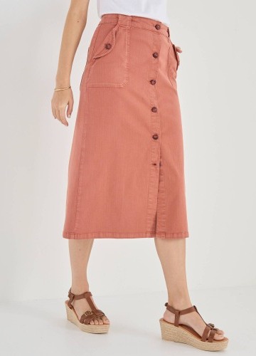 Midi sukňa na gombíky