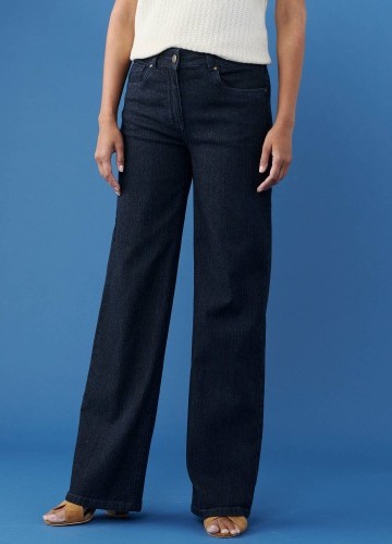 Široké strečové džíny pro postavu více než 165 cm