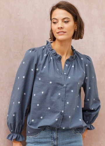 Blúzka s volánikmi a potlačou hviezdičiek