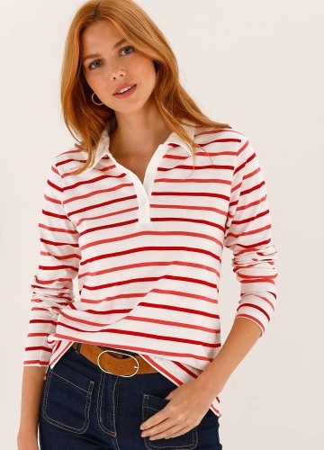 Proužkované tričko s límečkem