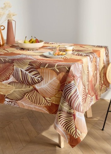 Voskovaný ubrus s potiskem velkých listů