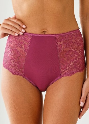 Sada 2 kalhotek maxi s vysokým pasem z krajky a mikrovlákna