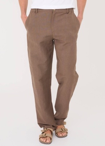 Nohavice zo zmesi bavlny a ľanu s pružným pásom
