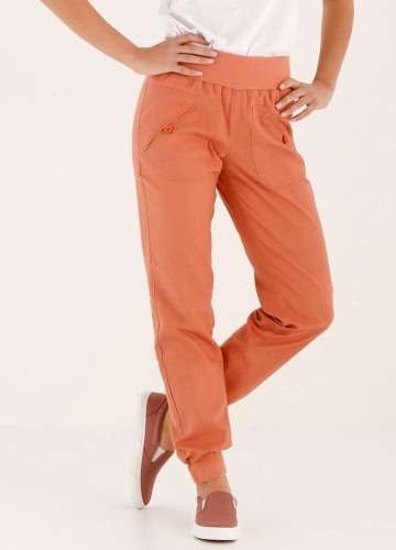 Dlouhé kalhoty s pružnými lemy a pružným pasem