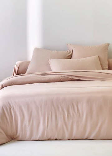 Jednobarevné povlečení z bambusu a bavlny