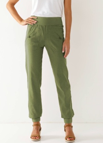 Dlouhé kalhoty s pružnými lemy a pružným pasem