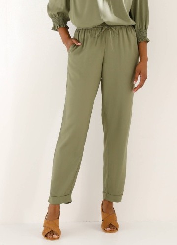 Jednofarebné 7/8 nohavice s pružným pásom