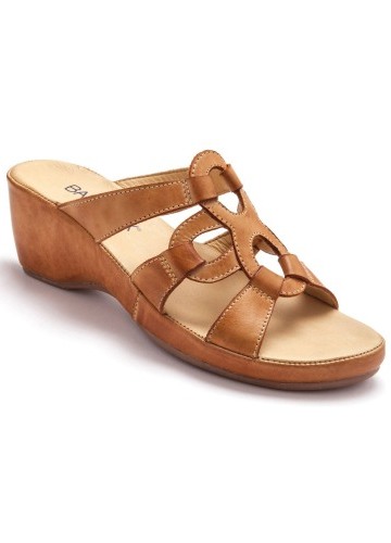 Kožené pantofle na klínovém podpatku Pédiconfort®